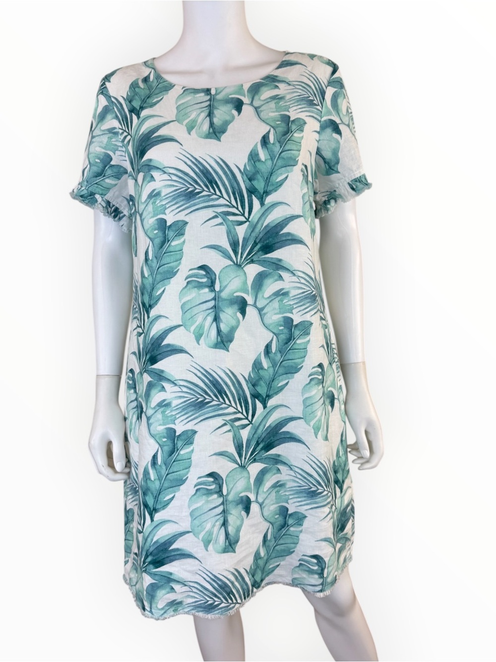 Tommy Bahama Green Linen Island Breeze Shift Dress Size S Q1051